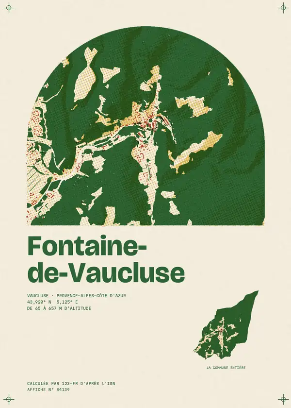 Affiche de Fontaine-de-Vaucluse, calculée par 123-fr d'après l'IGN