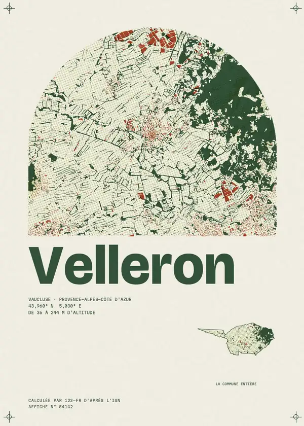Affiche de Velleron, calculée par 123-fr d'après l'IGN