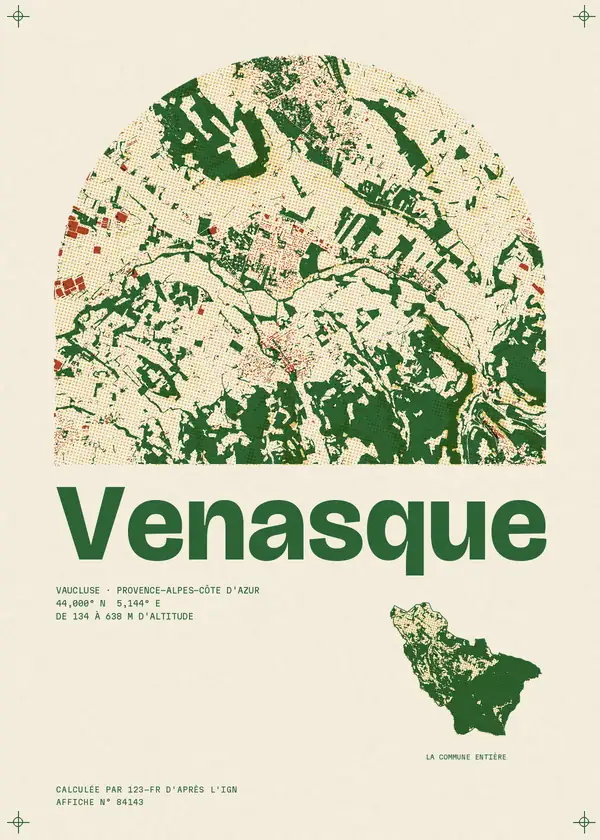 Affiche de Venasque, calculée par 123-fr d'après l'IGN
