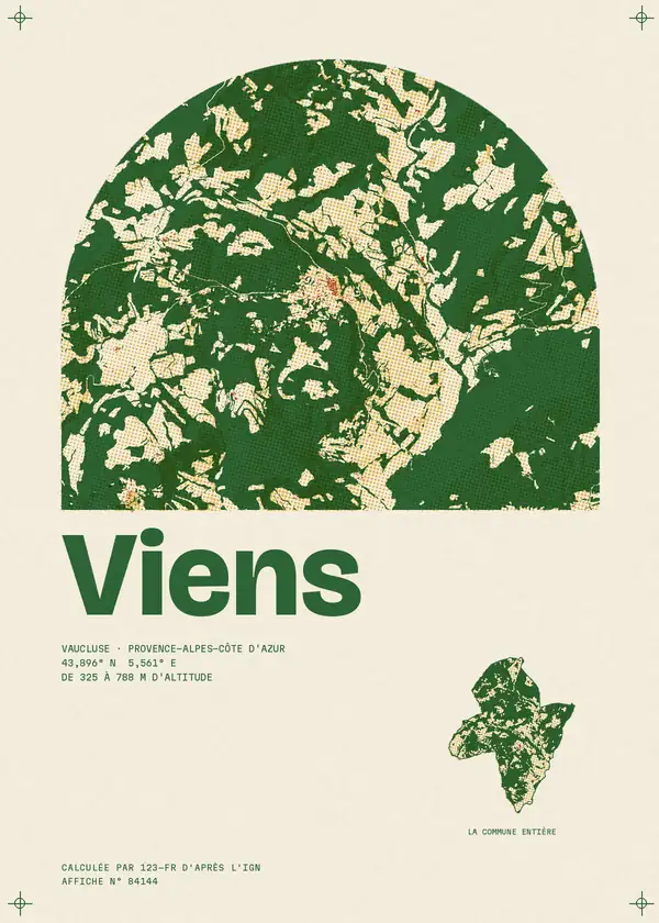Affiche de Viens, calculée par 123-fr d'après l'IGN