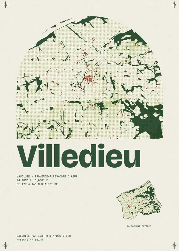 Affiche de Villedieu, calculée par 123-fr d'après l'IGN
