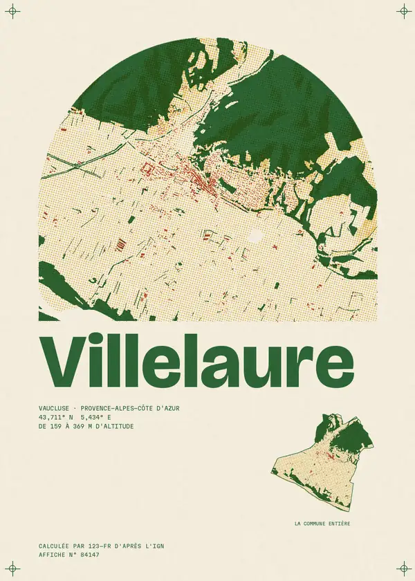 Affiche de Villelaure, calculée par 123-fr d'après l'IGN