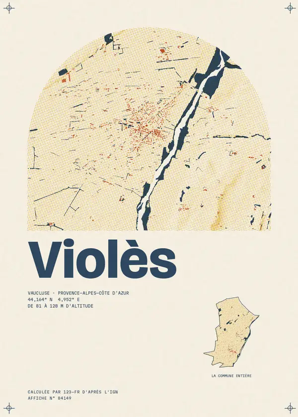 Affiche de Violès, calculée par 123-fr d'après l'IGN