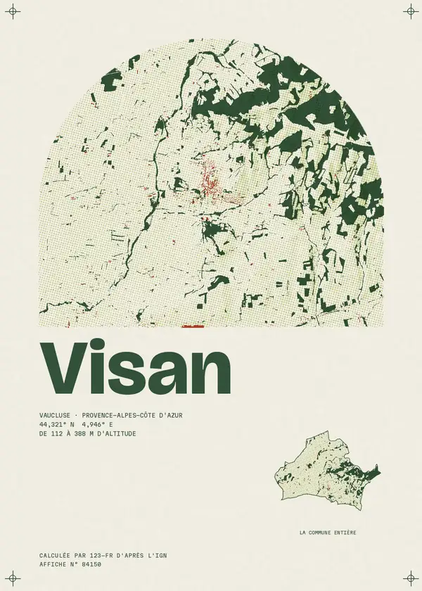 Affiche de Visan, calculée par 123-fr d'après l'IGN