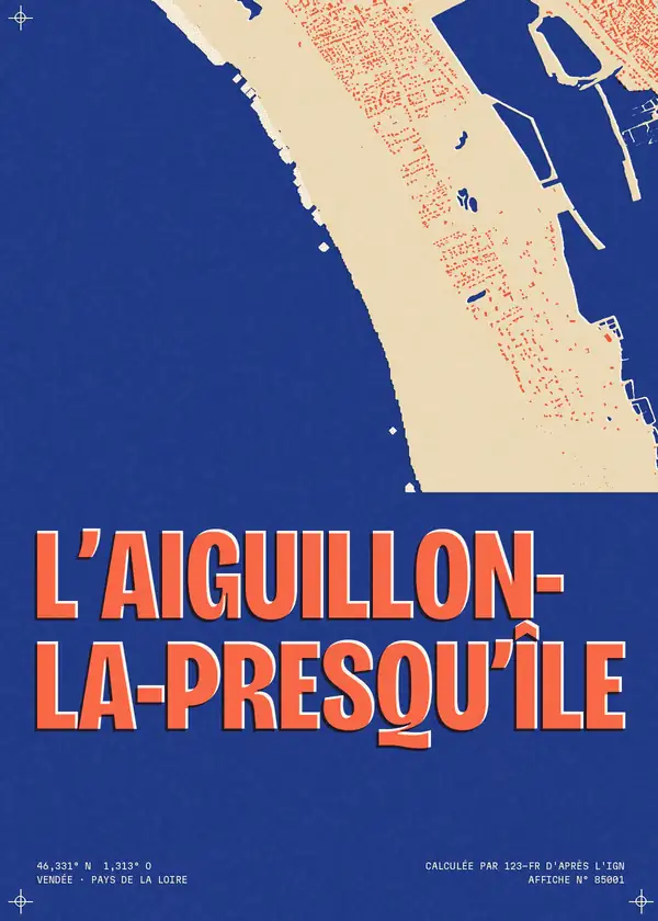 Affiche de L'Aiguillon-la-Presqu'île, calculée par 123-fr d'après l'IGN