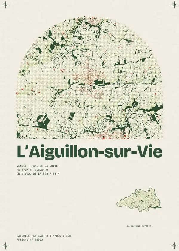 Affiche de L'Aiguillon-sur-Vie, calculée par 123-fr d'après l'IGN