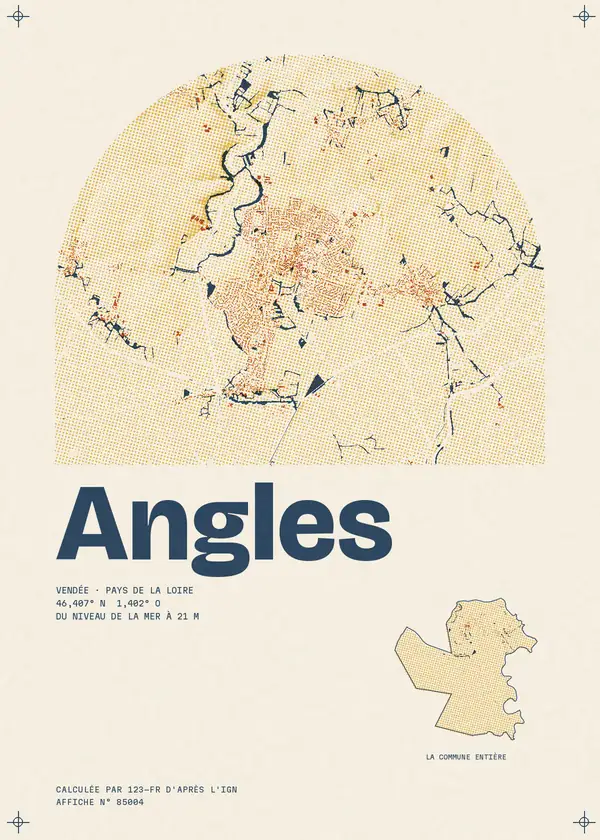 Affiche de Angles, calculée par 123-fr d'après l'IGN