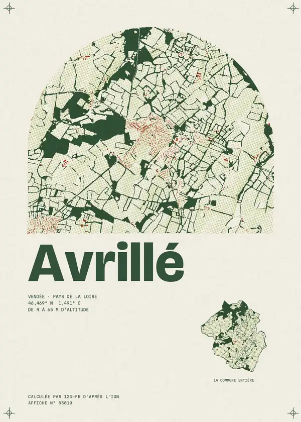 Affiche de Avrillé, calculée par 123-fr d'après l'IGN