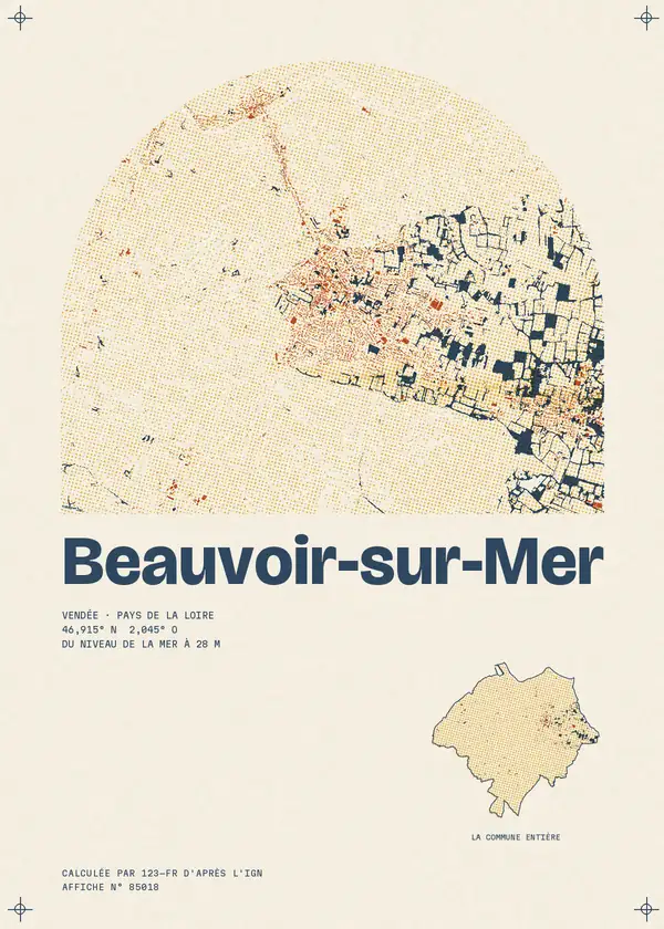 Affiche de Beauvoir-sur-Mer, calculée par 123-fr d'après l'IGN