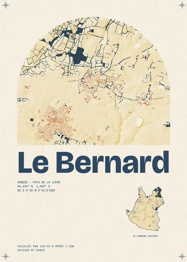 Affiche de Le Bernard, calculée par 123-fr d'après l'IGN