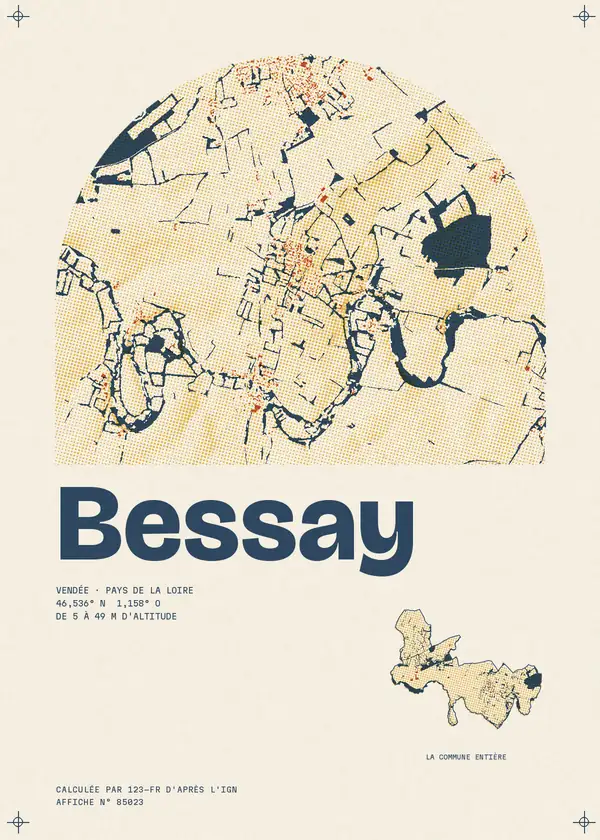 Affiche de Bessay, calculée par 123-fr d'après l'IGN