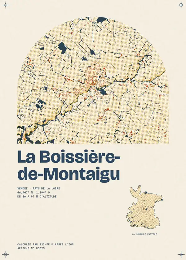 Affiche de La Boissière-de-Montaigu, calculée par 123-fr d'après l'IGN