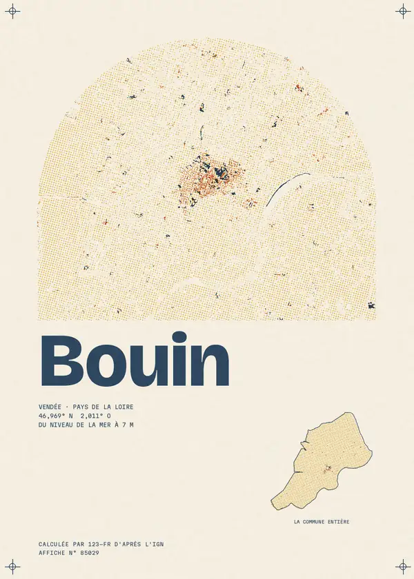 Affiche de Bouin, calculée par 123-fr d'après l'IGN