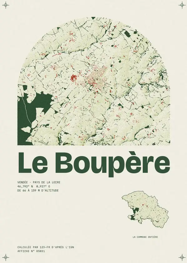 Affiche de Le Boupère, calculée par 123-fr d'après l'IGN