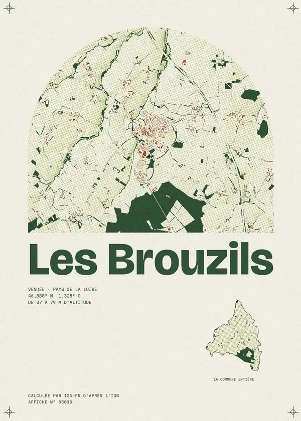 Affiche de Les Brouzils, calculée par 123-fr d'après l'IGN