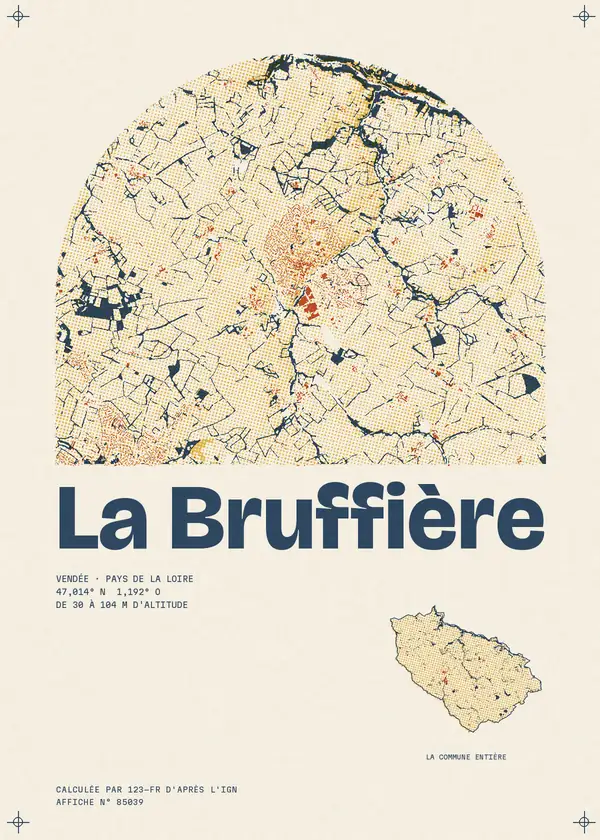 Affiche de La Bruffière, calculée par 123-fr d'après l'IGN