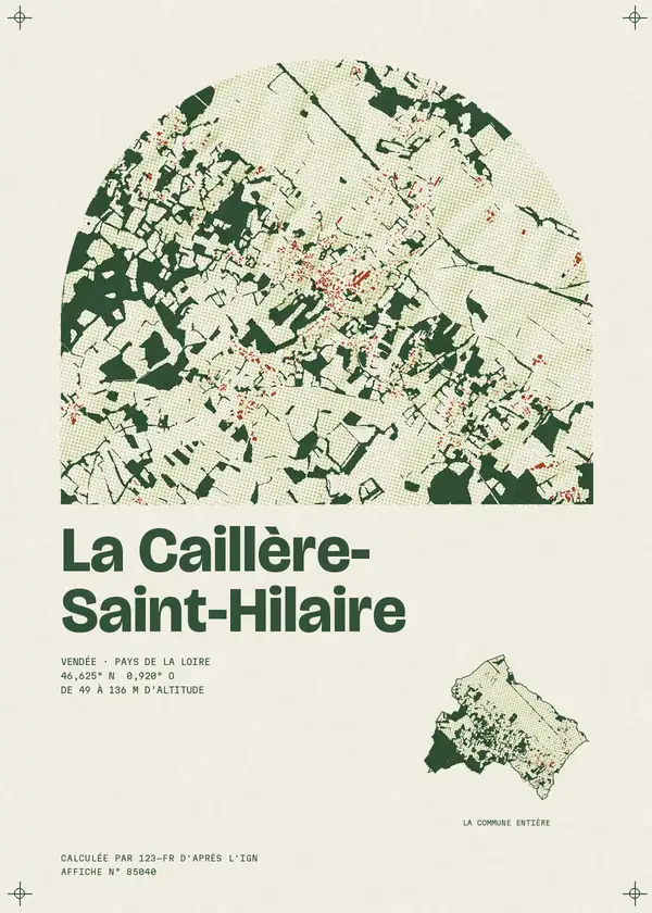Affiche de La Caillère-Saint-Hilaire, calculée par 123-fr d'après l'IGN