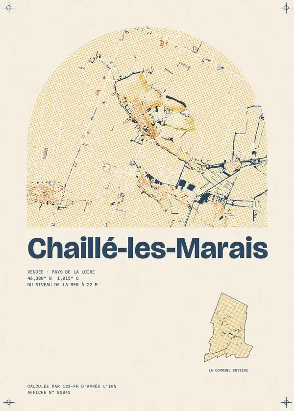 Affiche de Chaillé-les-Marais, calculée par 123-fr d'après l'IGN