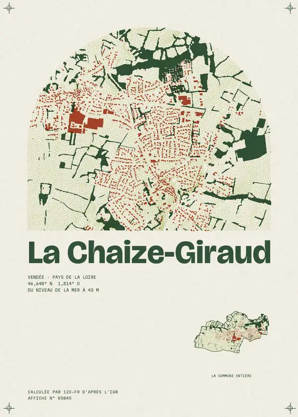 Affiche de La Chaize-Giraud, calculée par 123-fr d'après l'IGN