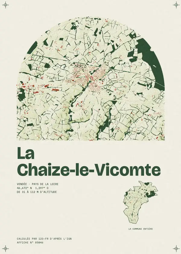 Affiche de La Chaize-le-Vicomte, calculée par 123-fr d'après l'IGN