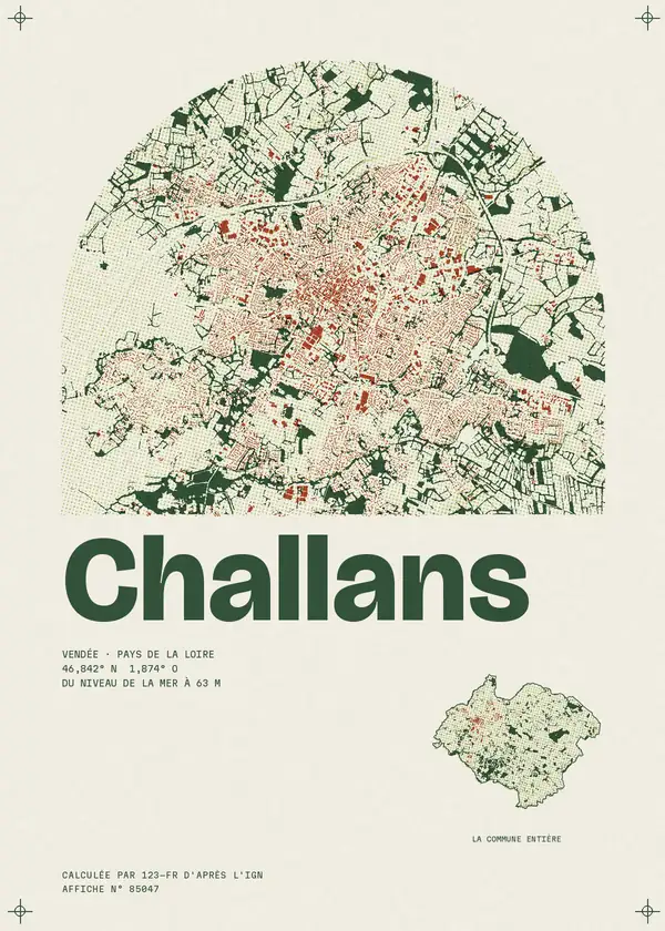 Affiche de Challans, calculée par 123-fr d'après l'IGN
