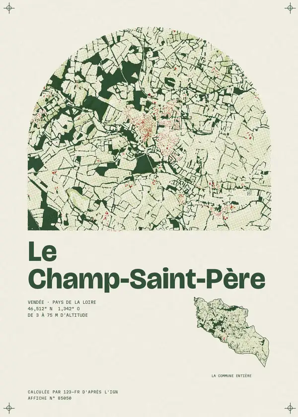 Affiche de Le Champ-Saint-Père, calculée par 123-fr d'après l'IGN