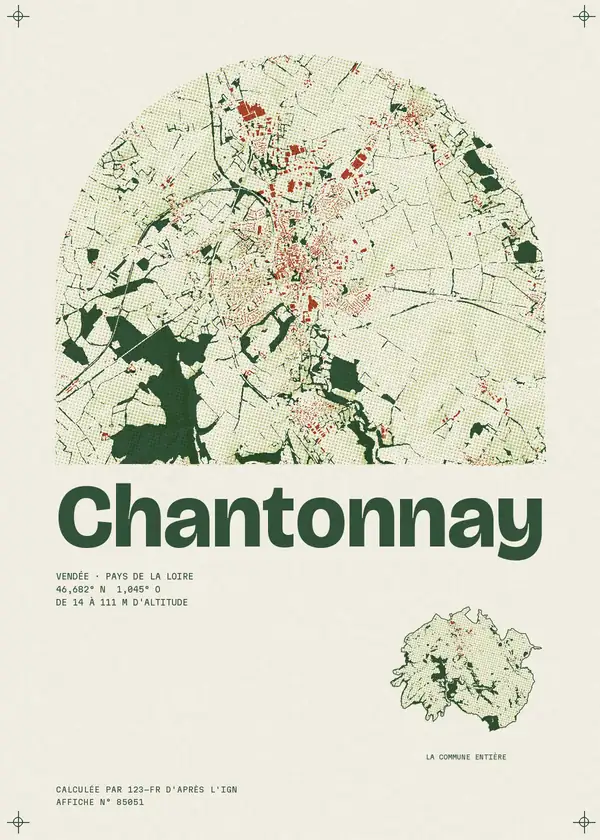 Affiche de Chantonnay, calculée par 123-fr d'après l'IGN