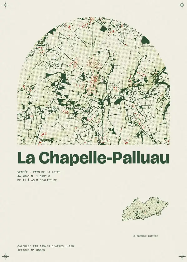 Affiche de La Chapelle-Palluau, calculée par 123-fr d'après l'IGN