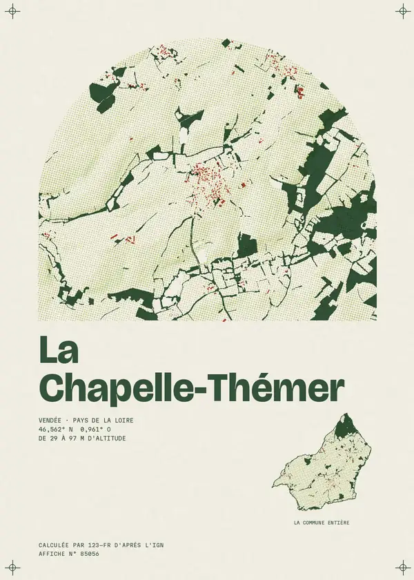 Affiche de La Chapelle-Thémer, calculée par 123-fr d'après l'IGN