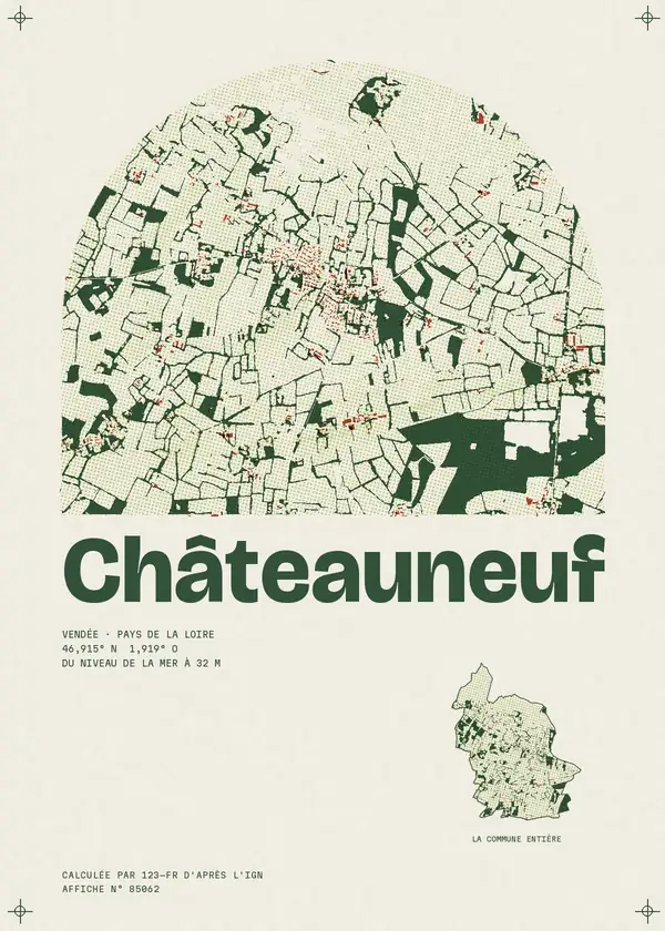 Affiche de Châteauneuf, calculée par 123-fr d'après l'IGN