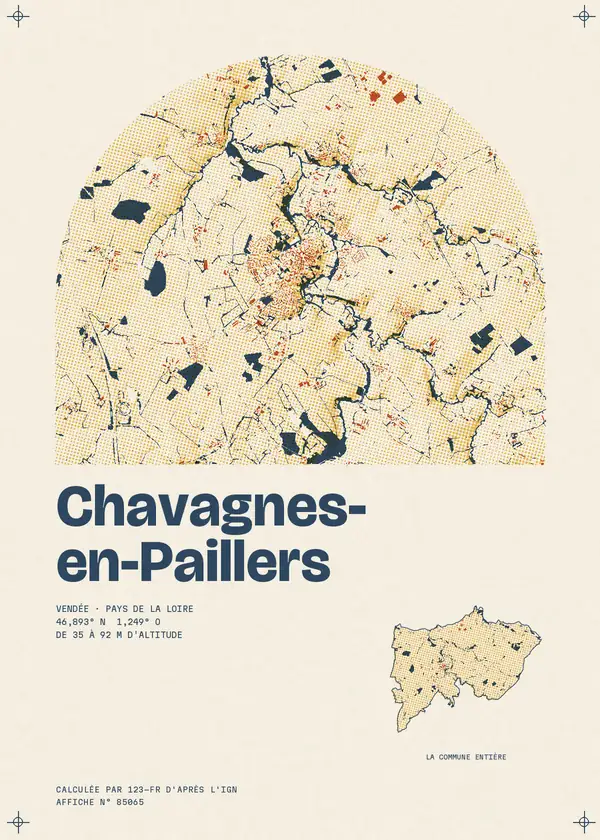 Affiche de Chavagnes-en-Paillers, calculée par 123-fr d'après l'IGN
