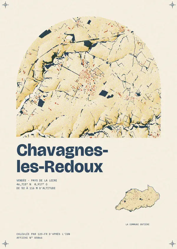 Affiche de Chavagnes-les-Redoux, calculée par 123-fr d'après l'IGN