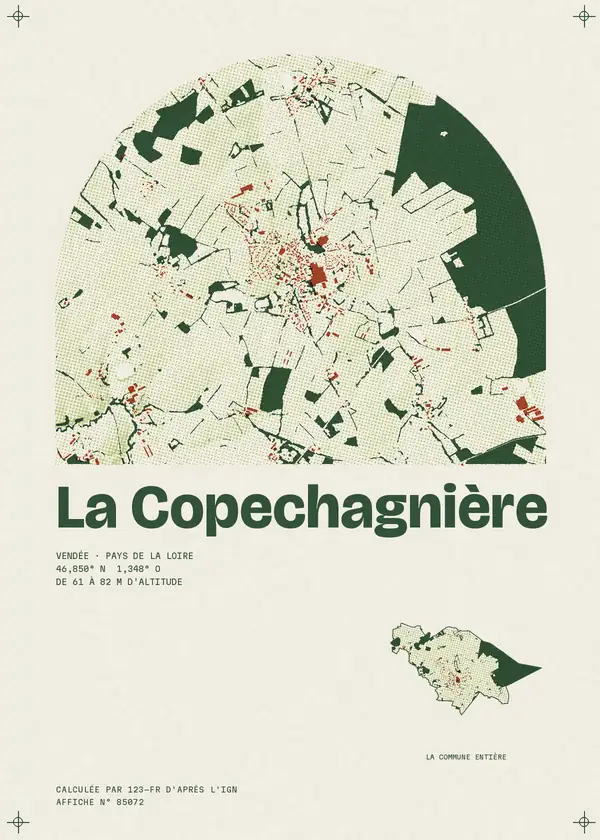 Affiche de La Copechagnière, calculée par 123-fr d'après l'IGN