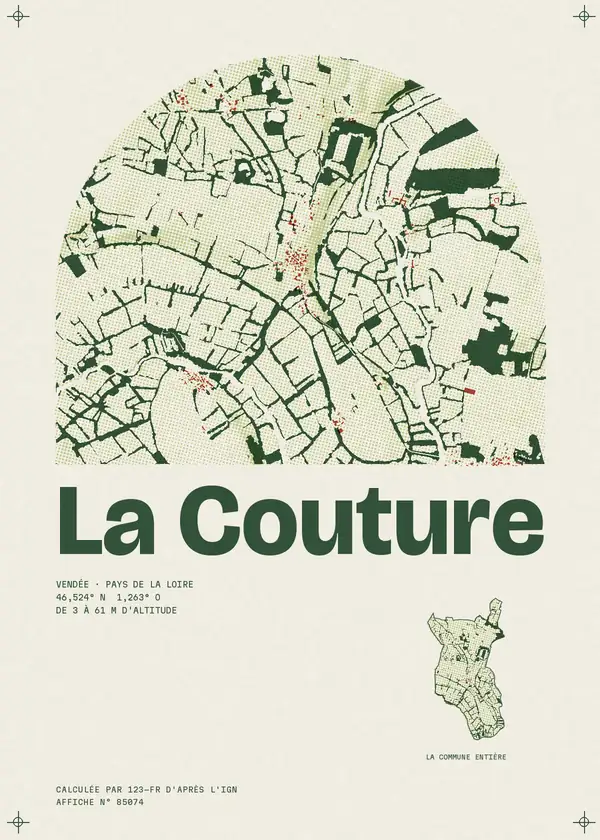 Affiche de La Couture, calculée par 123-fr d'après l'IGN