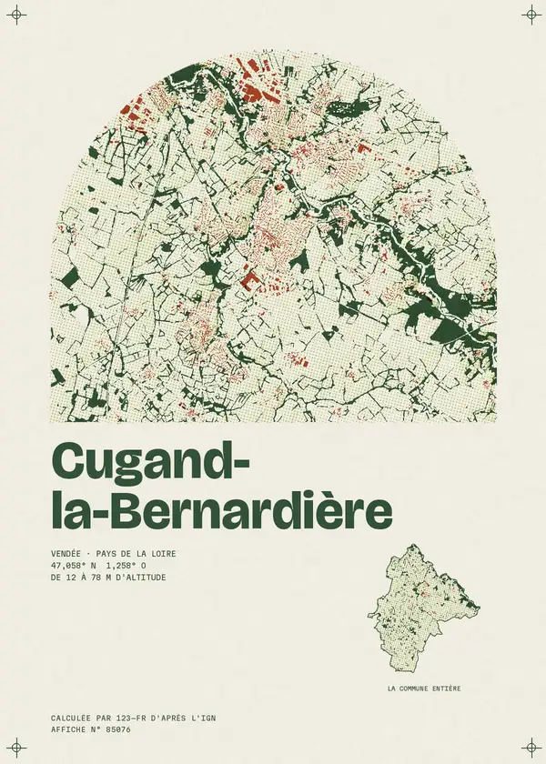 Affiche de Cugand-la-Bernardière, calculée par 123-fr d'après l'IGN