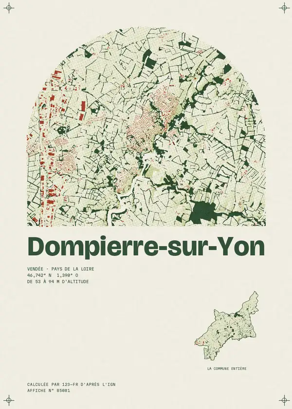 Affiche de Dompierre-sur-Yon, calculée par 123-fr d'après l'IGN