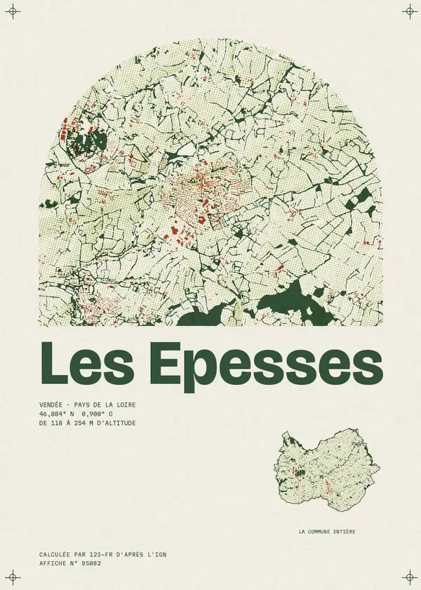 Affiche de Les Epesses, calculée par 123-fr d'après l'IGN