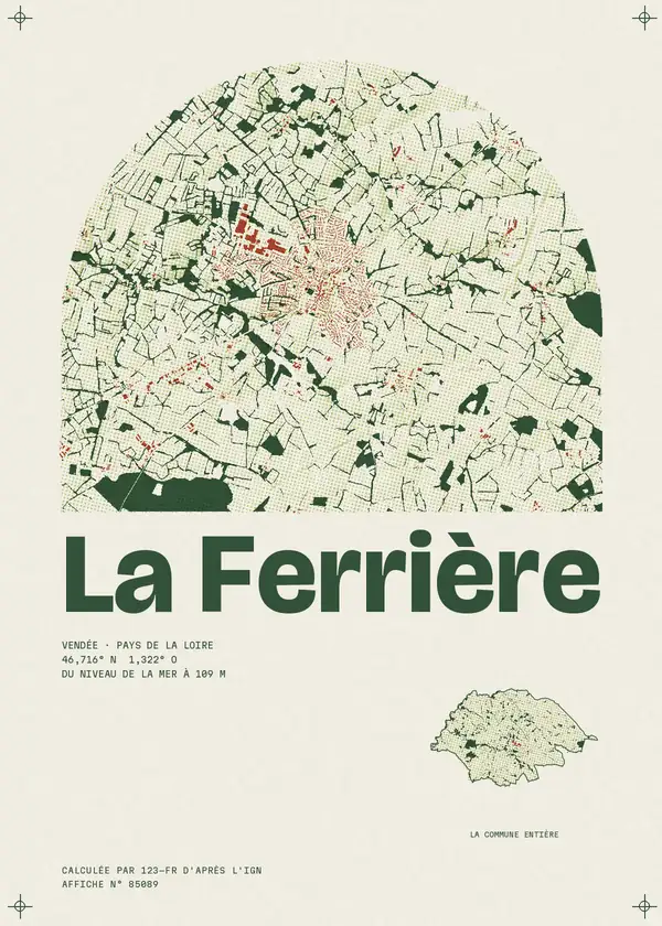 Affiche de La Ferrière, calculée par 123-fr d'après l'IGN