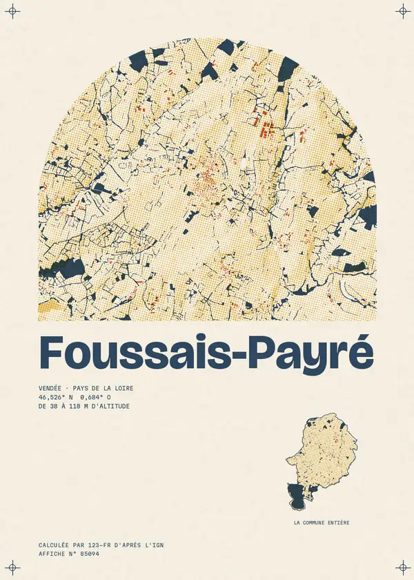 Affiche de Foussais-Payré, calculée par 123-fr d'après l'IGN