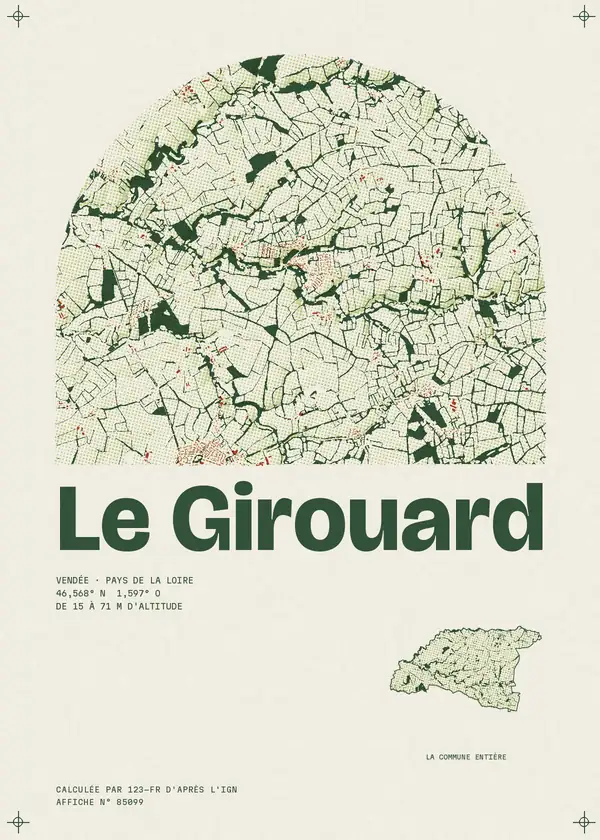 Affiche de Le Girouard, calculée par 123-fr d'après l'IGN