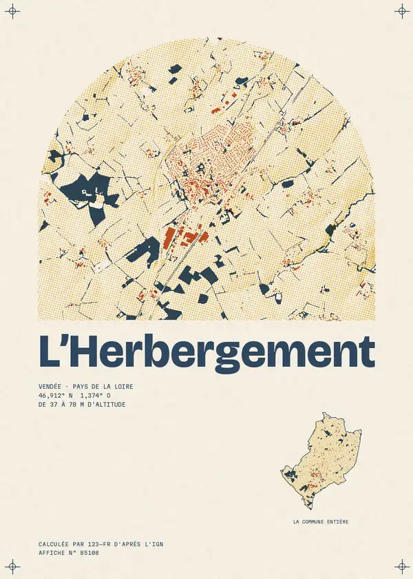 Affiche de L'Herbergement, calculée par 123-fr d'après l'IGN