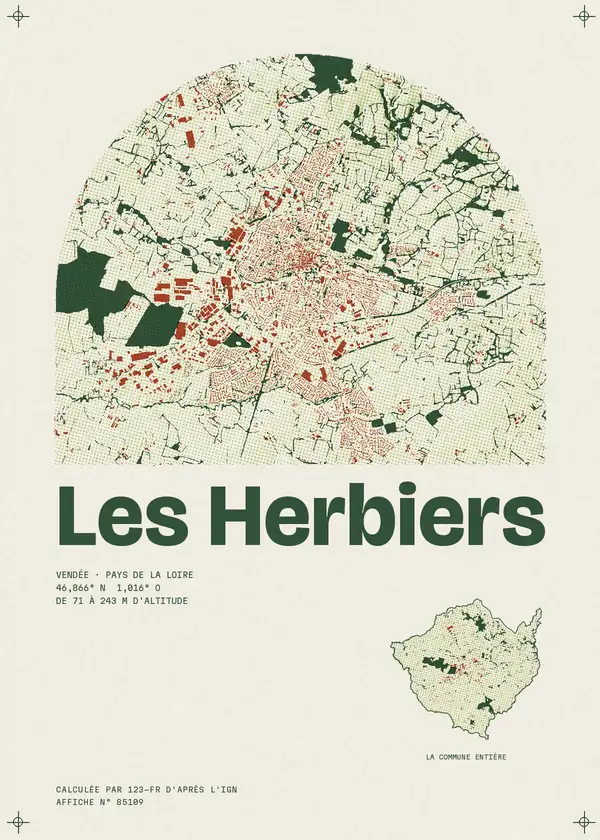 Affiche de Les Herbiers, calculée par 123-fr d'après l'IGN