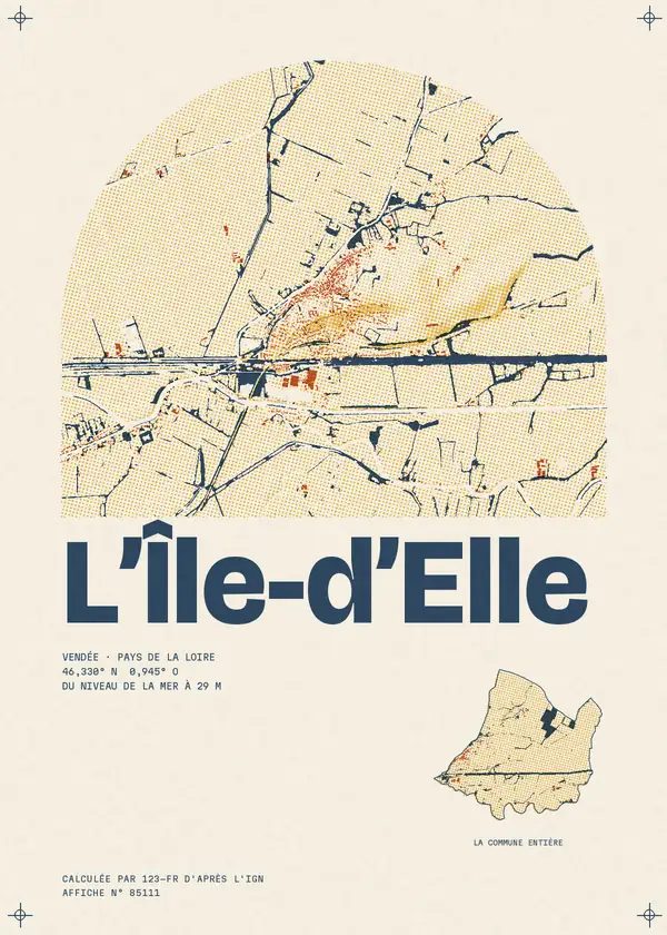 Affiche de L'Île-d'Elle, calculée par 123-fr d'après l'IGN
