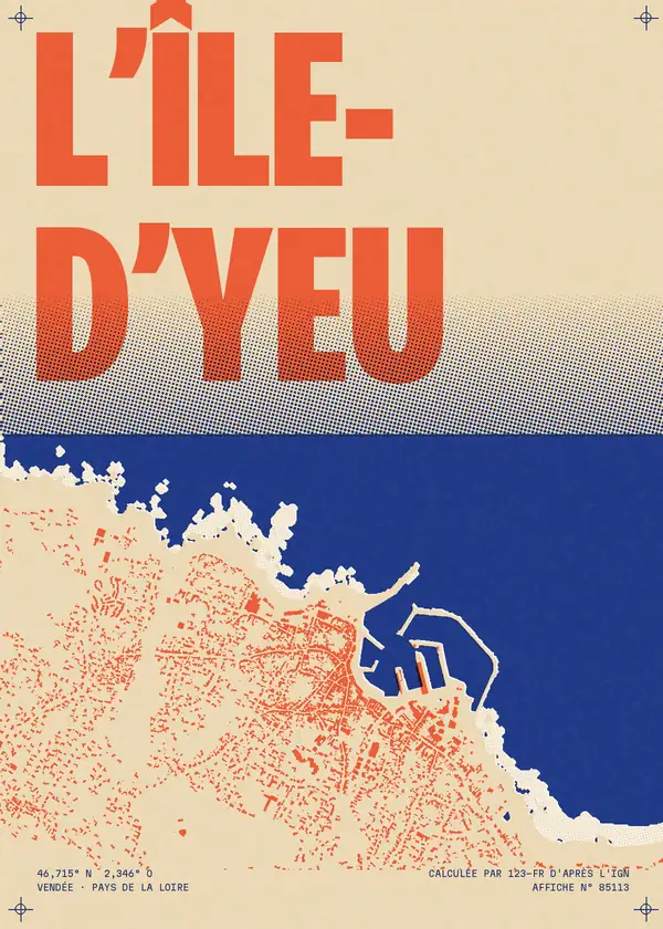 Affiche de L'Île-d'Yeu, calculée par 123-fr d'après l'IGN