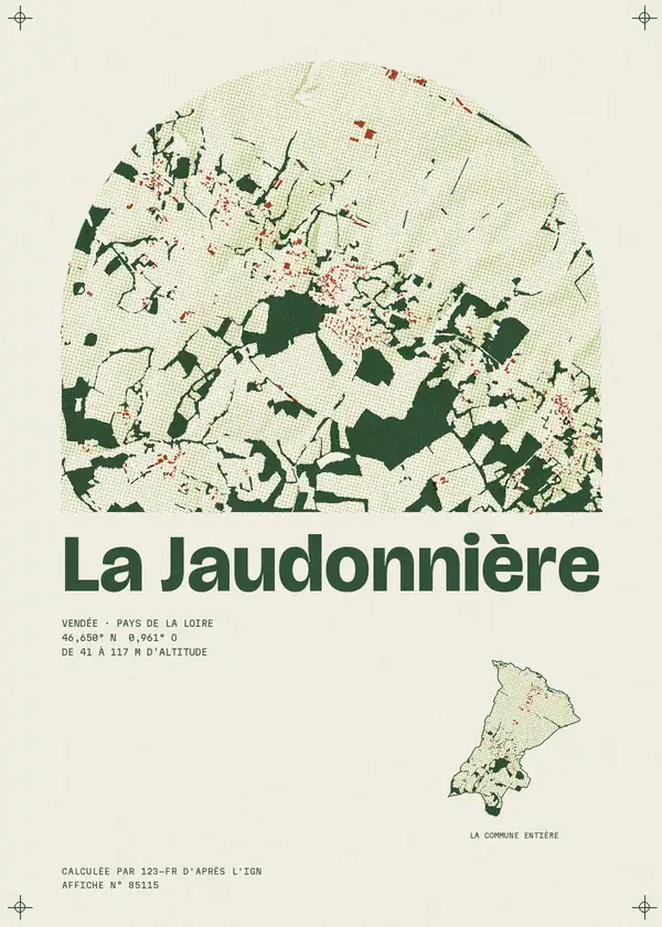 Affiche de La Jaudonnière, calculée par 123-fr d'après l'IGN