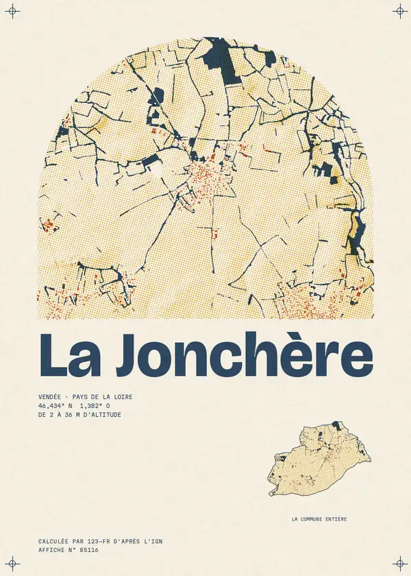 Affiche de La Jonchère, calculée par 123-fr d'après l'IGN