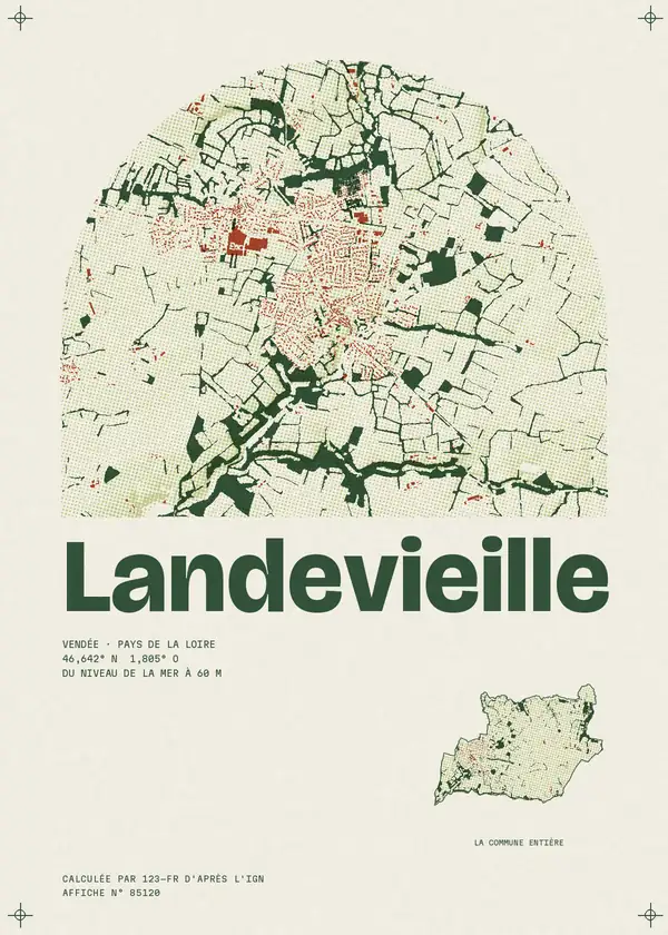 Affiche de Landevieille, calculée par 123-fr d'après l'IGN