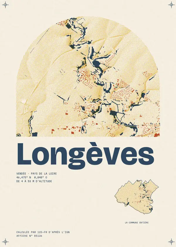 Affiche de Longèves, calculée par 123-fr d'après l'IGN