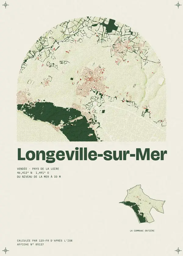 Affiche de Longeville-sur-Mer, calculée par 123-fr d'après l'IGN