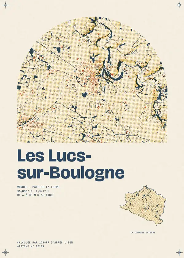 Affiche de Les Lucs-sur-Boulogne, calculée par 123-fr d'après l'IGN